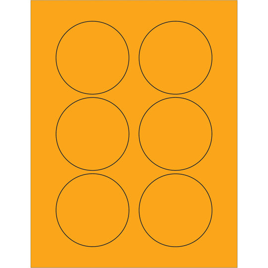3" Fluorescent Orange Circle Laser Labels 600/Case