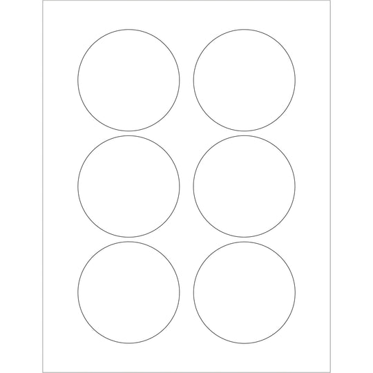 3" White Circle Laser Labels 600/Case
