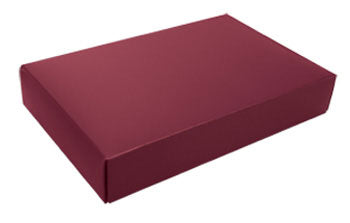 11-1/4 x 7-3/8 x 2 Burgundy 3 lb. Rectangular Candy Box LID 250/Case