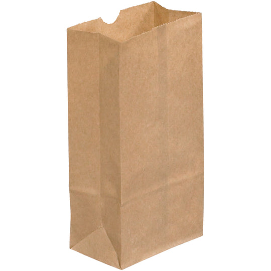 3 x 1 7/8 x 5 7/8 Kraft Paper Grocery Bags 500/Case