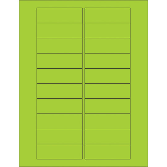 3 x 1" Fluorescent Green Rectangle Laser Labels 2000/Case