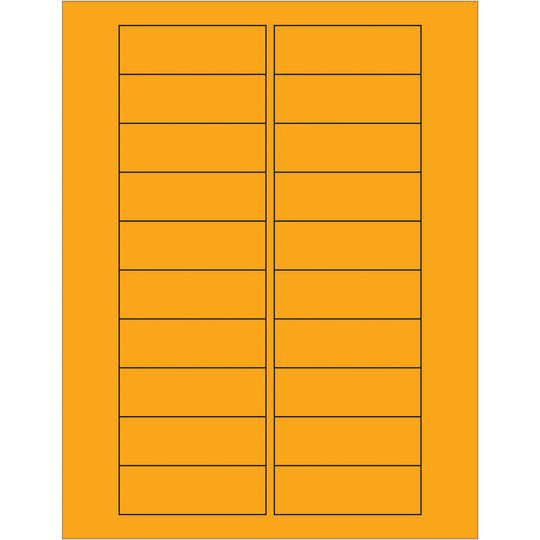 3 x 1" Fluorescent Orange Rectangle Laser Labels 2000/Case