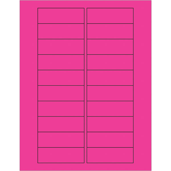 3 x 1" Fluorescent Pink Rectangle Laser Labels 2000/Case