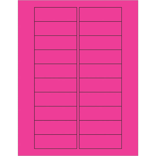 3 x 1" Fluorescent Pink Rectangle Laser Labels 2000/Case