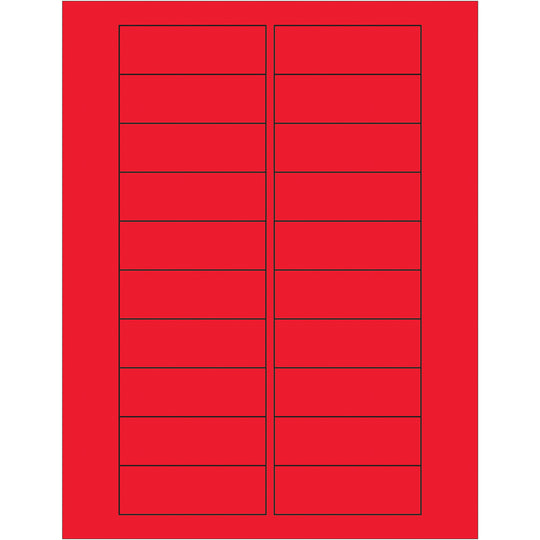 3 x 1" Fluorescent Red Rectangle Laser Labels 2000/Case