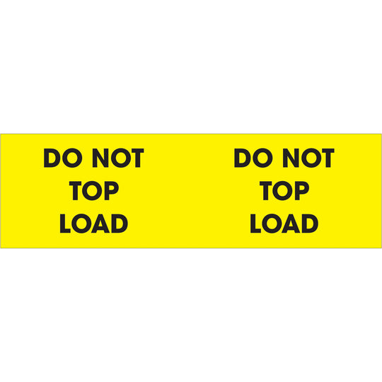 3 x 10" - "Do Not Top Load" (Fluorescent Yellow) Labels 500/Roll
