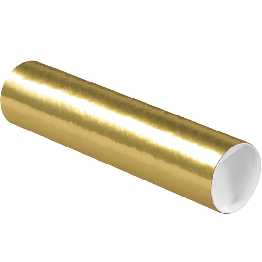 3 x 12 Gold Mailing Tubes With End Caps .070 Gauge 24/Case