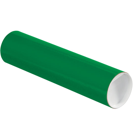 3 x 12 Green Mailing Tubes With End Caps .070 Gauge 24/Case