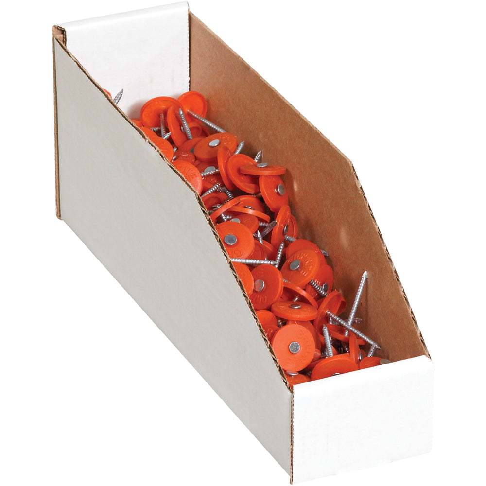 ShippingSuppliesByMail 50 Pack White Corrugated Boxes | 4x12x4.5 Open Top Bin Style | Made In USA