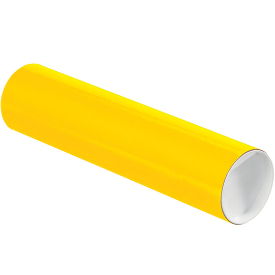 3 x 12 Yellow Mailing Tubes With End Caps .070 Gauge 24/Case