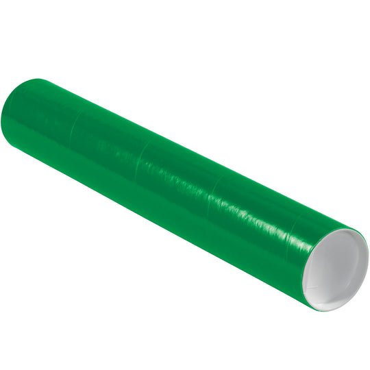 3 x 18 Green Mailing Tubes With End Caps .070 Gauge 24/Case