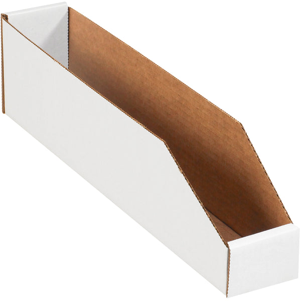 3 x 18 x 4 1/2 Open-Top White Corrugated Bin Box 25/Bundle