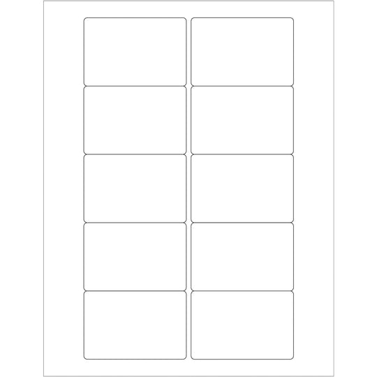 3 x 2" White Rectangle Laser Labels 1000/Case