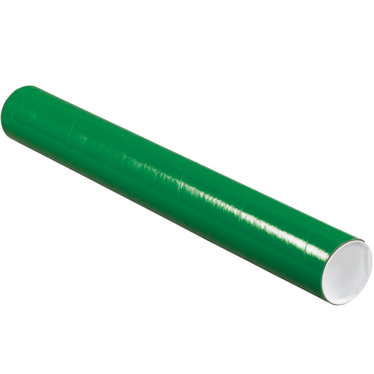3 x 24 Green Mailing Tubes With End Caps .070 Gauge 24/Case