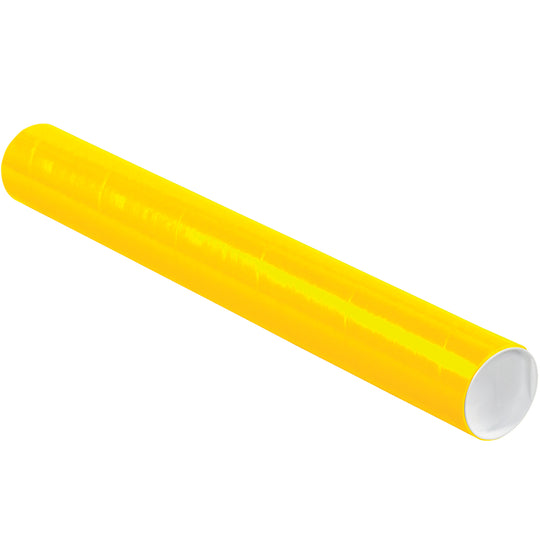 3 x 24 Yellow Mailing Tubes With End Caps .070 Gauge 24/Case