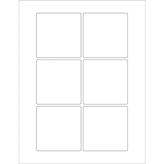3 x 3" White Rectangle Laser Labels 600/Case