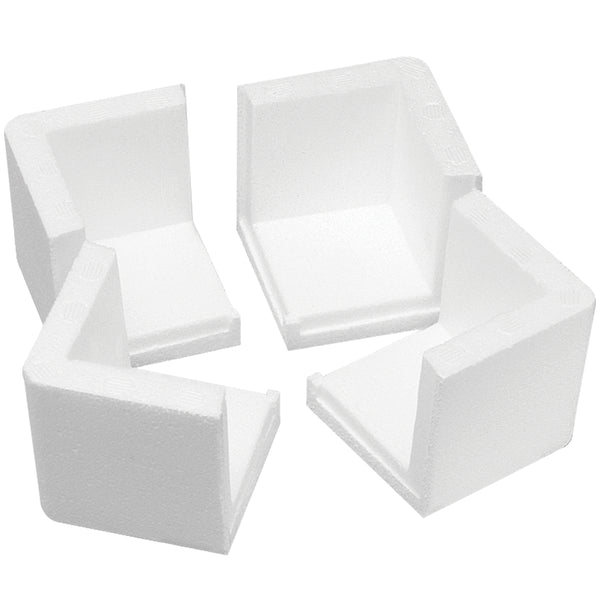 3 x 3 x 3 O.D. (2 1/4 x 2 1/4 x 2 1/4 I.D.) Square Poly Foam Corner Protectors 3/4 Thick 1000/Case