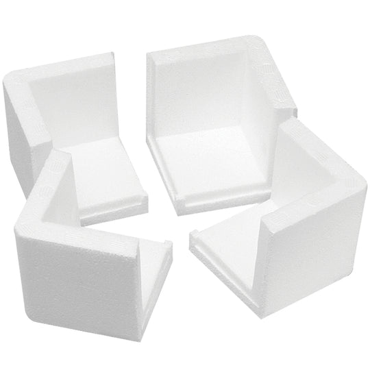 3 x 3 x 3 O.D. (2 1/4 x 2 1/4 x 2 1/4 I.D.) Square Poly Foam Corner Protectors 3/4 Thick 1000/Case