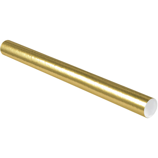 3 x 36 Gold Mailing Tubes With End Caps .070 Gauge 24/Case