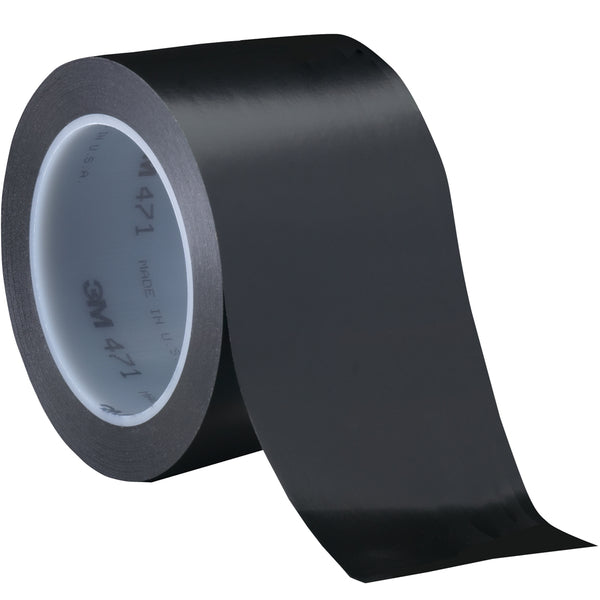 3" x 36 yds. Black 3M 471 Vinyl Tape 3/Case