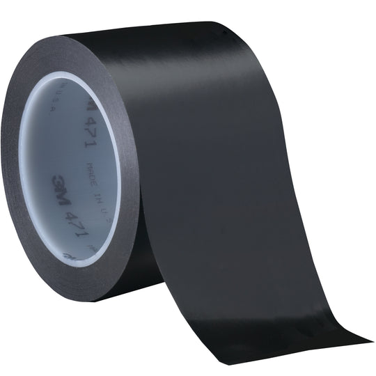 3" x 36 yds. Black 3M 471 Vinyl Tape 3/Case