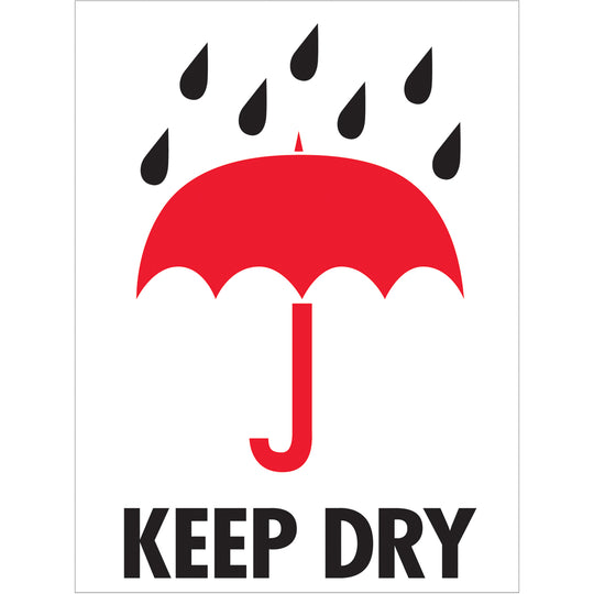 Keep Dry Pictorial Labels (3 x 4) 500/Roll