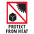 Protect from Heat Pictorial Labels (3 x 4) 500/Roll