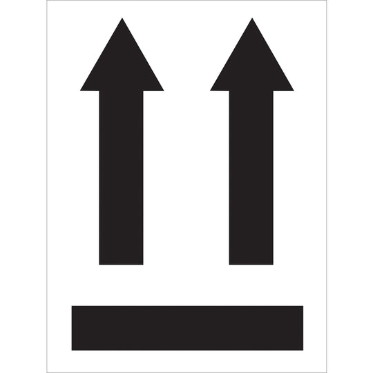 3 x 4" - (two up arrows over black bar) Labels 500/Roll