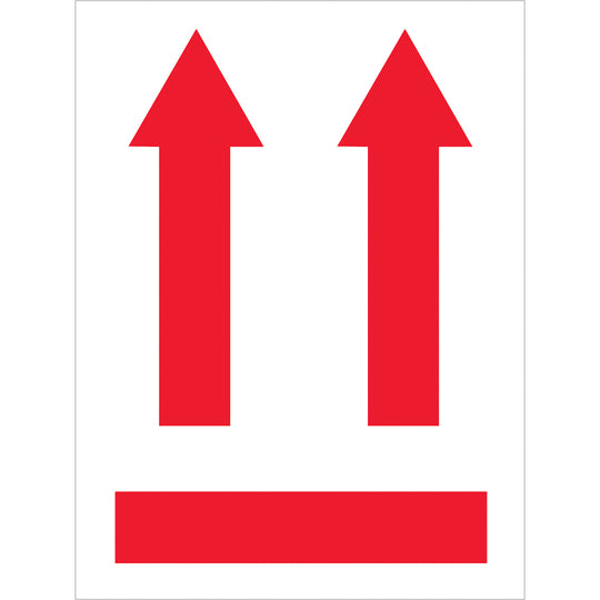 (2 red up arrows over black bar) Pictorial Labels (3 x 4) 500/Roll