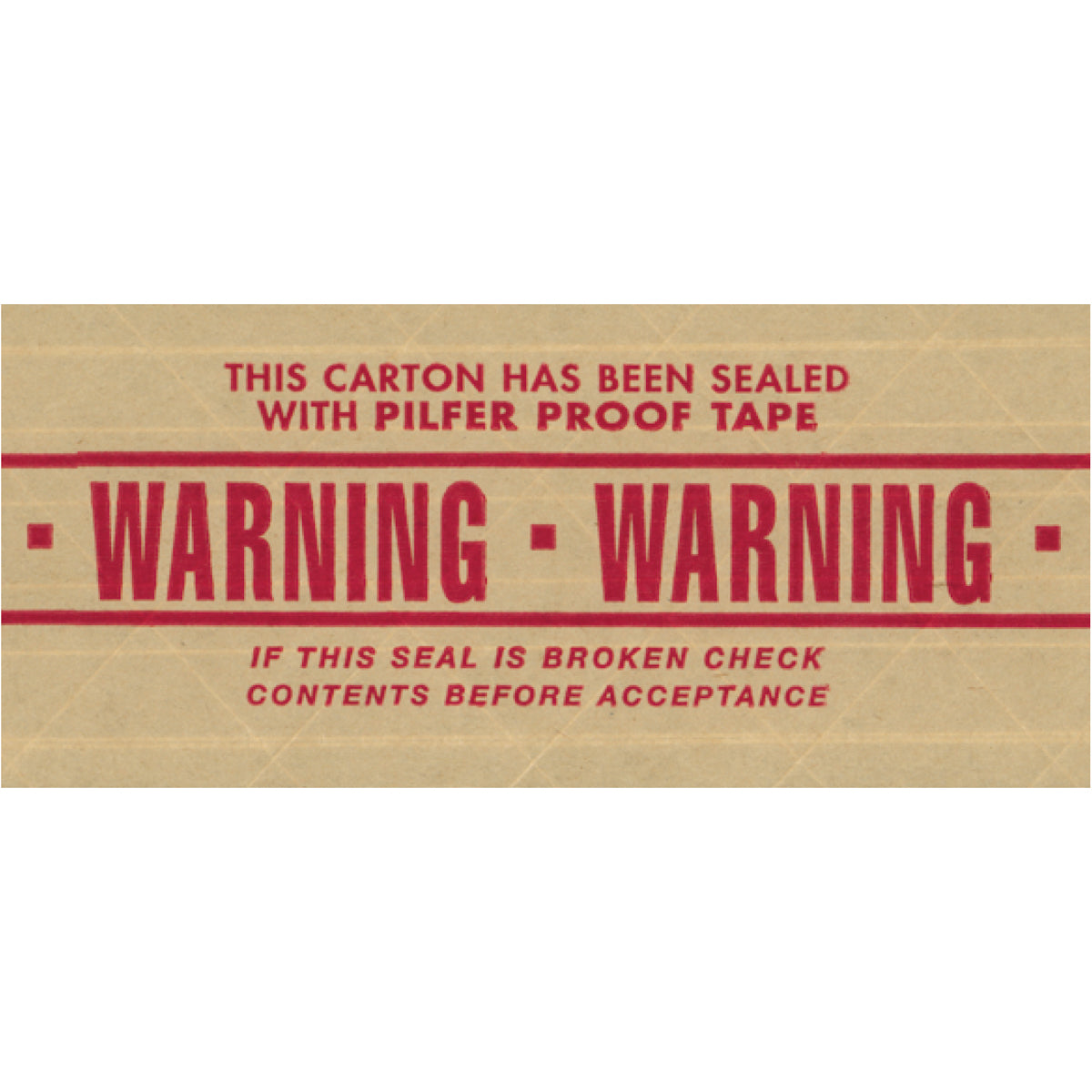 3" x 450 Feet #270 Printed Warning (S-4 Premium Duty) Brown Kraft Gummed Tape 10/Case