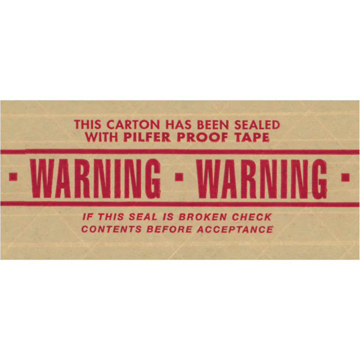 3" x 450 Feet #270 Printed Warning (S-4 Premium Duty) Brown Kraft Gummed Tape 10/Case