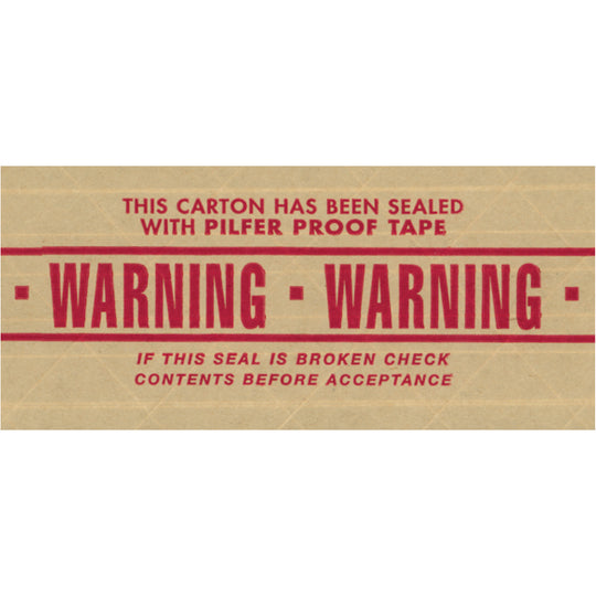 3" x 450 Feet #270 Printed Warning (S-4 Premium Duty) Brown Kraft Gummed Tape 10/Case
