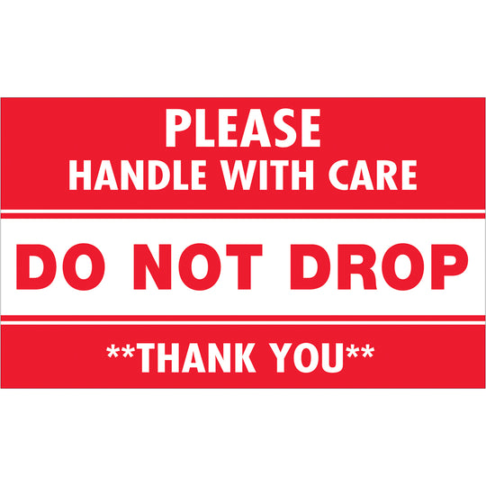 Please Handle with Care Do Not Drop Labels (3 x 5) 500/Roll