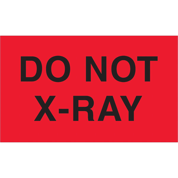 3 x 5" - "Do Not X-Ray" (Fluorescent Red) Labels 500/Roll