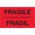 3 x 5" - "Fragil" (Fluorescent Red) Bilingual Labels 500/Roll