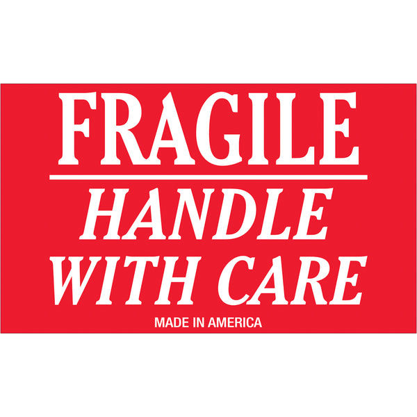 Fragile Handle with Care Labels (3 x 4) 500/Roll