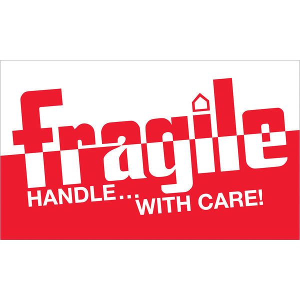 3 x 5" - "Fragile - Handle With Care" Labels 500/Roll