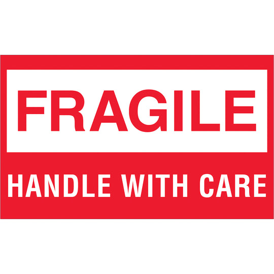 3 x 5" - "Fragile - Handle With Care" Labels 500/Roll