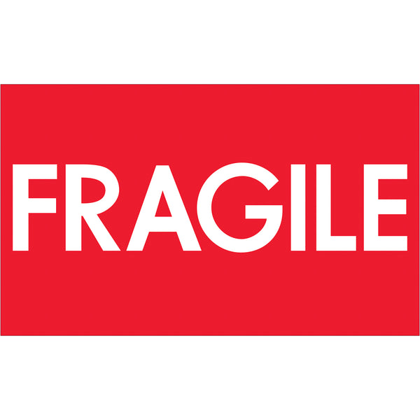 3 x 5" - "Fragile" (High Gloss) Labels 500/Roll