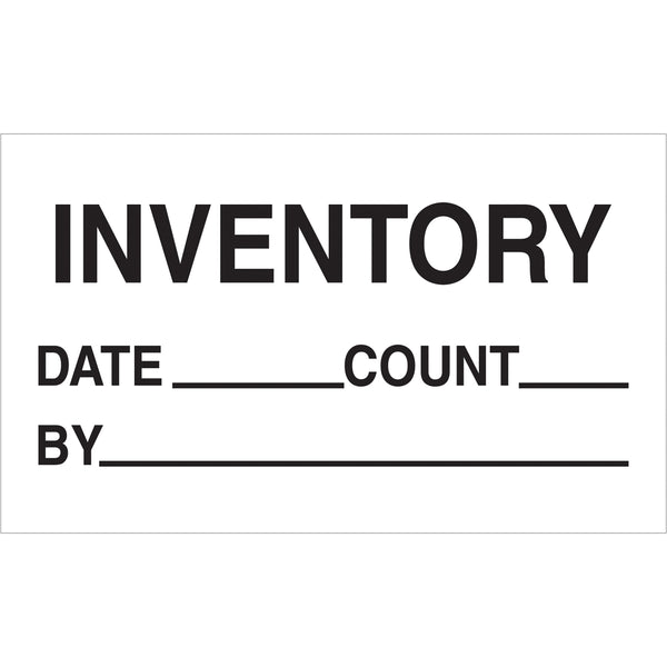 3 x 5" - "Inventory - Date - Count - By" Labels 500/Roll