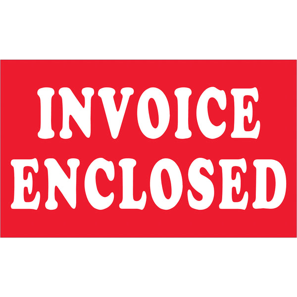 3 x 5" - "Invoice Enclosed" Labels 500/Roll