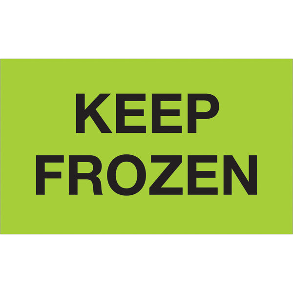 3 x 5" - "Keep Frozen" (Fluorescent Green) Labels 500/Roll