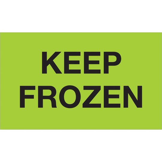 3 x 5" - "Keep Frozen" (Fluorescent Green) Labels 500/Roll