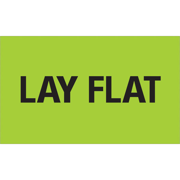 3 x 5" - "Lay Flat" (Fluorescent Green) Labels 500/Roll