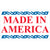 MADE IN AMERICA with Blue Border (2 1/2 x 5) 500/Roll