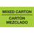 3 x 5" - "Mixed Carton - Carton Mezclado" (Fluorescent Green) Bilingual Labels 500/Roll