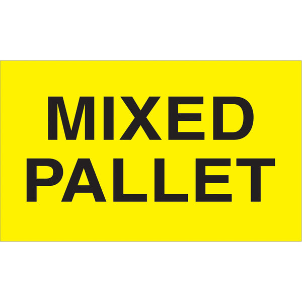3 x 5" - "Mixed Pallet" (Fluorescent Yellow) Labels 500/Roll