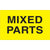 3 x 5" - "Mixed Parts" (Fluorescent Yellow) Labels 500/Roll