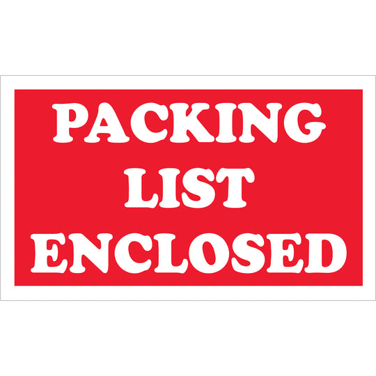 Packing List Enclosed Labels (3 x 5) 500/Roll