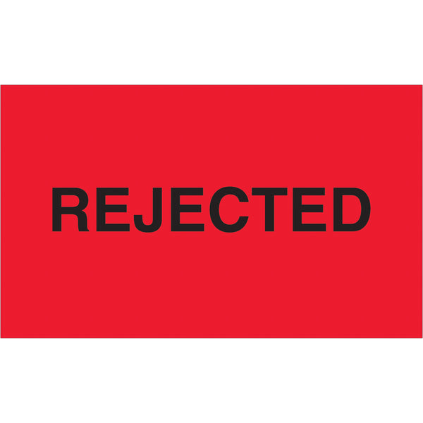 3 x 5" - "Rejected" (Fluorescent Red) Labels 500/Roll